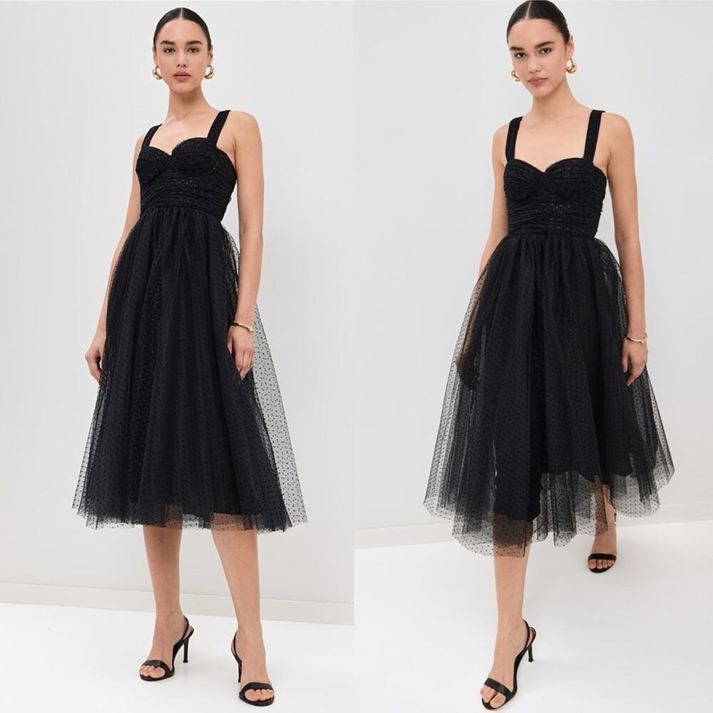 Zimmermann Tulle Midi Dress in Black 1 / 6 - Picture 7 of 10